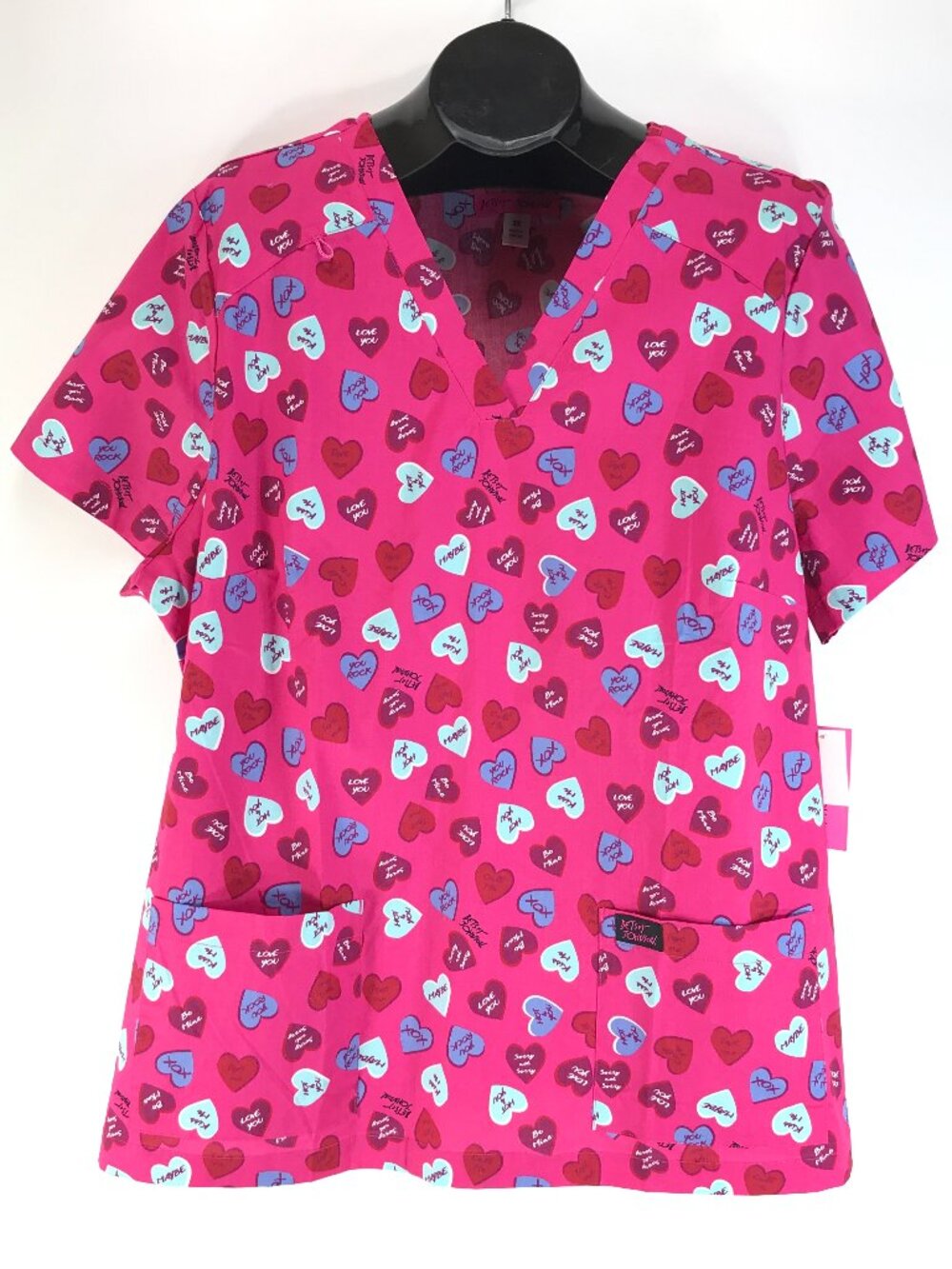 NEW Koi Betsey Johnson Bell Scrub Top Women's Plus 3X Sweet Candy Hearts Uniform